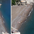 A Positano il primo bagno di maggio, la Spiaggia Grande si "ripopola" durante la fase due