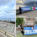 Anche Praiano si prepara a festeggiare lo scudetto del Napoli, addobbata piazza San Gennaro / FOTO 