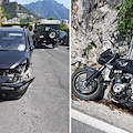 Brutto incidente questa mattina ad Amalfi: motociclista a terra, necessario trasferimento d'emergenza in elicottero /foto