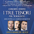 "I tre tenori per Sorrento", 22 novembre concerto al Teatro Tasso