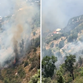 Incendio ad Agerola: vegetazione in fiamme in località San Lazzaro