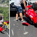 Incidente a Ravello, coinvolti furgone dei gelati e scooter /FOTO