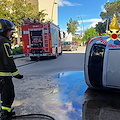 Incidente a Scafati: auto ribaltata e intervento dei Vigili del Fuoco