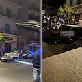 Incidente sul lungomare di Maiori, auto carambola sui veicoli in sosta e si ribalta /foto