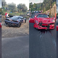 Incidente tra due Ferrari, una F50 spider tampona una Challenge