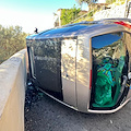 Paura a Praiano, auto si ribalta lungo la strada che porta al cimitero 