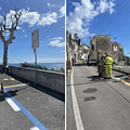 Positano, dopo lavori al manto stradale si procede al ripristino della segnaletica orizzontale di Viale Pasitea 