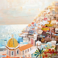 Positano è bellissima nel “collage style” dell’artista britannico Tom Butler