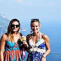 Ravello, le medaglie d'oro Federica Cesarini e Valentina Rodini in visita a Villa Rufolo