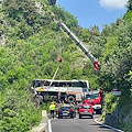 Ravello, recuperato il bus precipitato nell'incidente in cui ha perso la vita Nicola Fusco