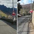 Strada provinciale “groviera”, a Tramonti qualcuno disegna dossi sui segnali