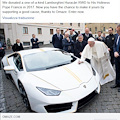 Vinci una Lamborghini Huracàn RWD autografata da Papa Francesco: il post sponsorizzato su Facebook