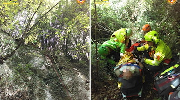 Cercatore di funghi precipita in un dirupo a Montecorvino Rovella 