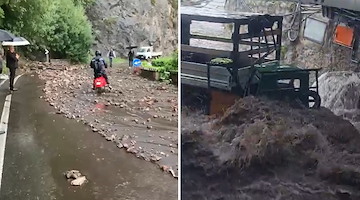 Maltempo in Costiera Amalfitana: fango e allagamenti a Positano 