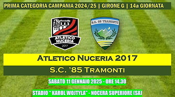 Sabato lo Sport Club ’85 Tramonti: al “K. Wojtyla” sfida l’Atletico Nuceria