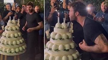 Stefano De Martino compie 35 anni, tra le torte una cascata di delizie al limone della Pasticceria Pansa di Amalfi