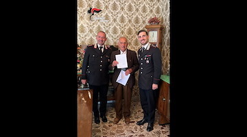 Torchiara, l’Arma dei Carabinieri festeggia i 97 anni dell’Appuntato in congedo Domenico Greco