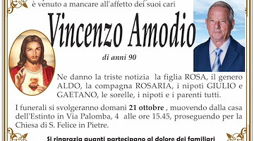 Tramonti, si è spento a 90 anni Vincenzo Amodio