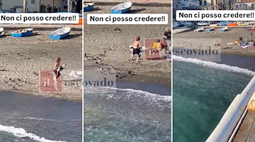 "Turista" fuori stagione cattura e disturba anatra a Minori: il video è virale