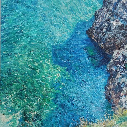 AMEDEO CIANCI
 A picco sul mare 
olio su tela
cm 44 x 56
2020