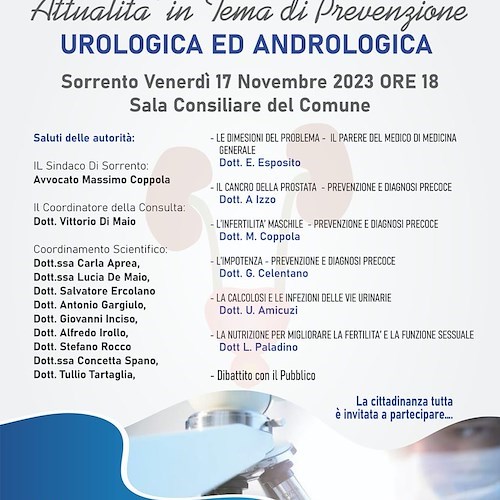 A Sorrento un incontro sulla prevenzione urologica ed andrologica