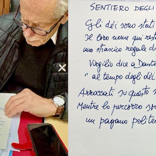 Agerola, Erri De Luca sul Sentiero degli Dei: “Uno strascico regale di bellezza”