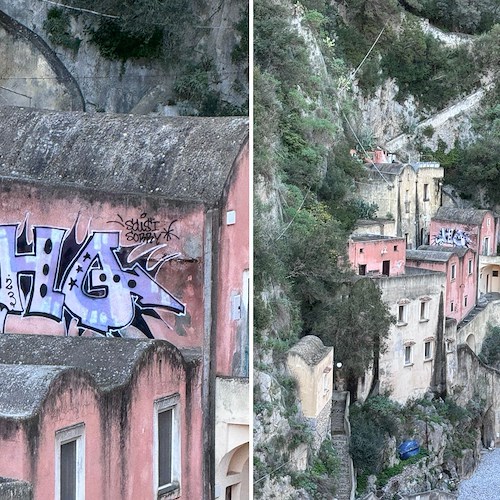 Al Fiordo di Furore un murale sfregia il grappolo di case con la Villa di Anna Magnani<br />&copy; Distretto Turistico Costa d’Amalfi