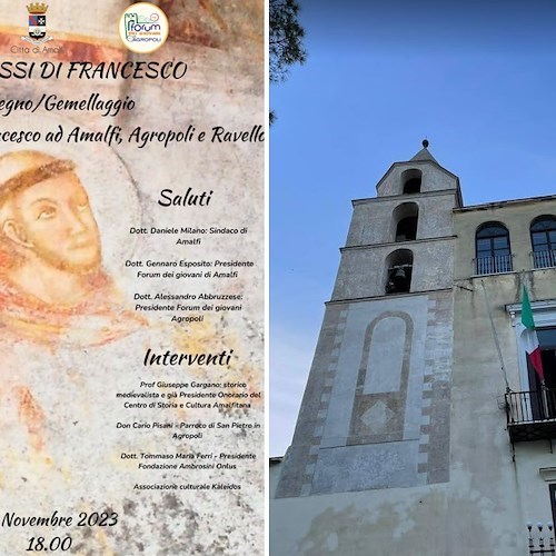 Amalfi, 15 novembre il convegno su San Francesco organizzato dal Forum dei Giovani