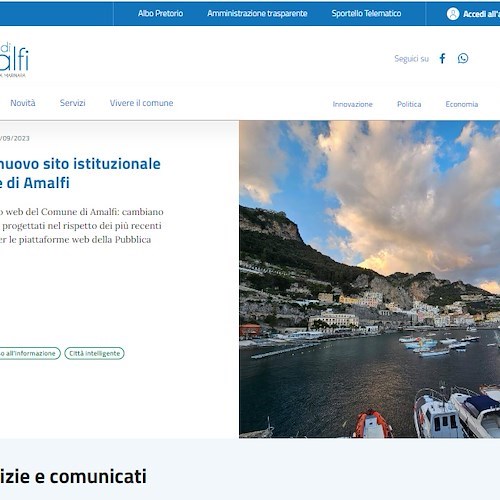 Amalfi, è on line il nuovo sito istituzionale del Comune