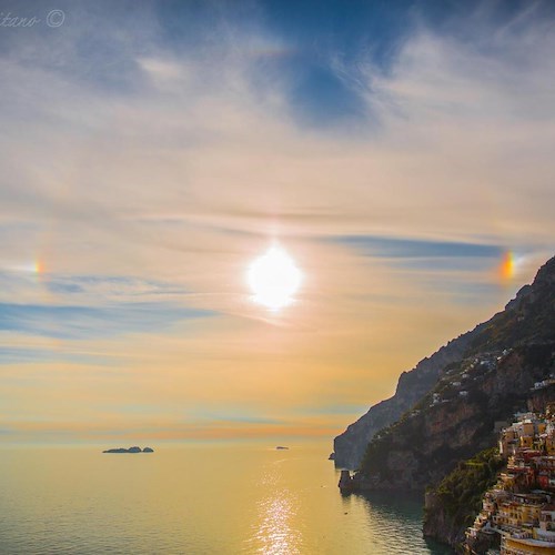 Arco Circumzenitale e Parelio: a Positano i fenomeni ottici atmosferici fotografati da Fabio Fusco<br />&copy; Fabio Fusco Positano