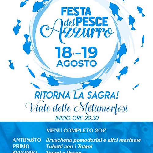 Atrani, Festa del Pesce Azzurro, menù