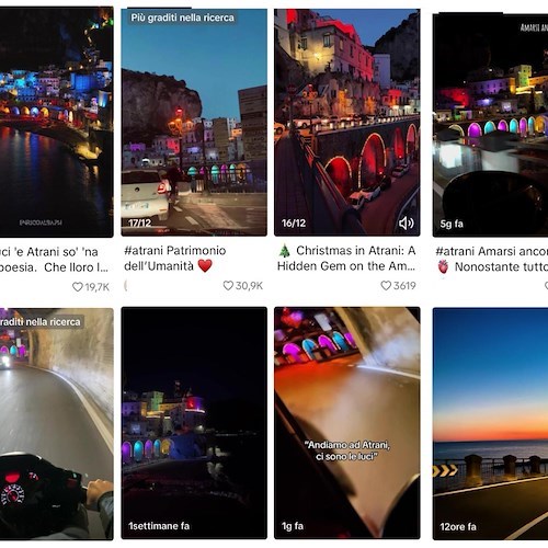 Atrani fenomeno social: le luminarie natalizie spopolano su TikTok