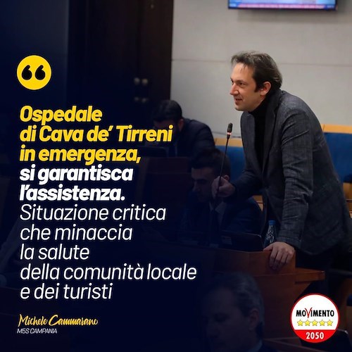 Appello di Cammarano sull'ospedale di Cava de' Tirreni