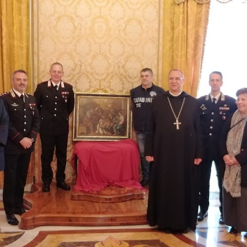 Cava de’ Tirreni: restituita all’Abbazia Benedettina una preziosa tela trafugata 20 anni fa