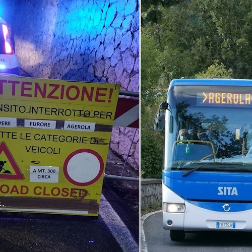 Strada chiusa a Conca dei Marini, corse straordinarie Sita