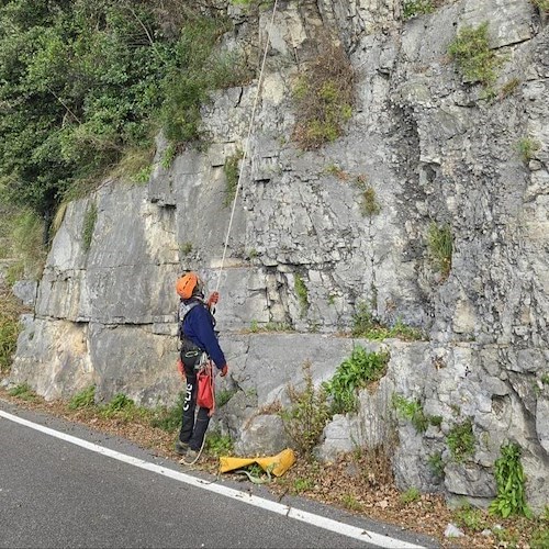 Costoni rocciosi a Positano, terminati i rilievi a Cascata: lunedì tocca alla località Arienzo/Vallone Porto<br />&copy; Comune di Positano