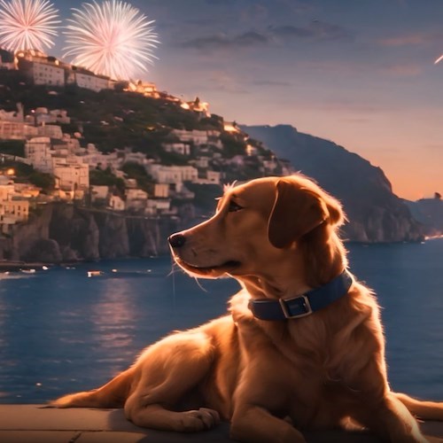 Cane spaventato dai fuochi d'artificio<br />&copy; Runway