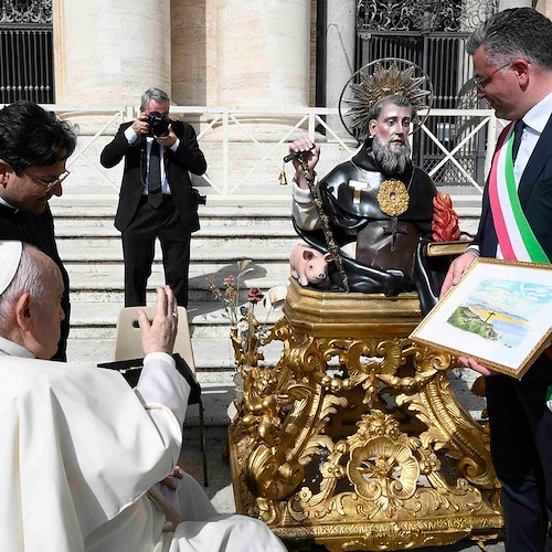 statua di Sant'Antonio Abate benedetta da Papa Francesco<br />&copy; Comune di Agerola