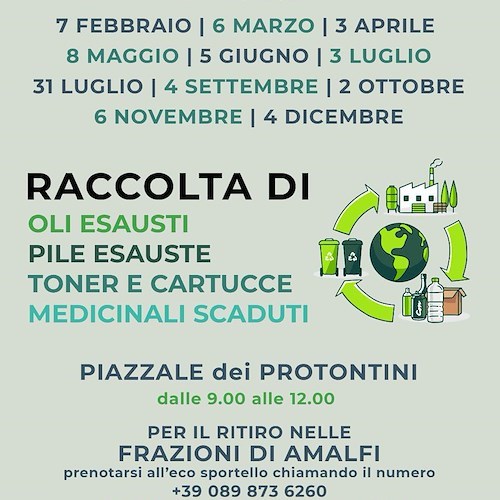 Giornate Ecologiche: nuovo calendario per la raccolta di oli e pile esauste, toner, cartucce e medicinali scaduti