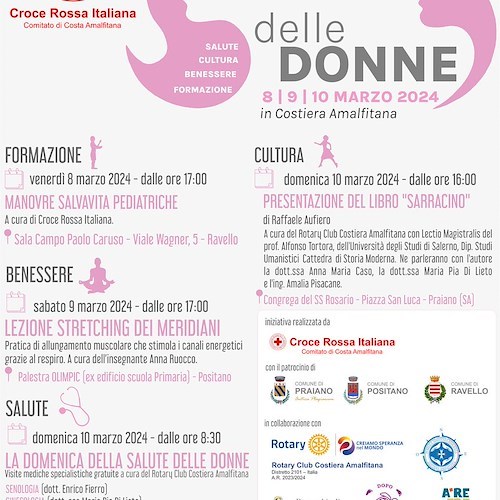 “Il Tempo delle Donne”, nel prossimo fine settimana tre appuntamenti della CRI Costa Amalfitana<br />&copy; Croce Rossa Italiana Comitato Costa Amalfitana