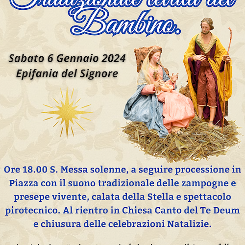 Maiori, 6 gennaio la tradizionale levata del Bambino e la Calata della Stella<br />&copy; Chiesa Primaziale della Parrocchia Santa Maria delle Grazie di Maiori