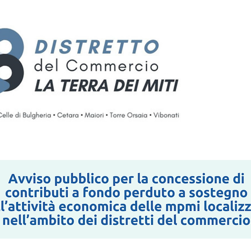 Maiori aderisce al Distretto diffuso del commercio “La Terra dei Miti”: ecco come richiedere contributo