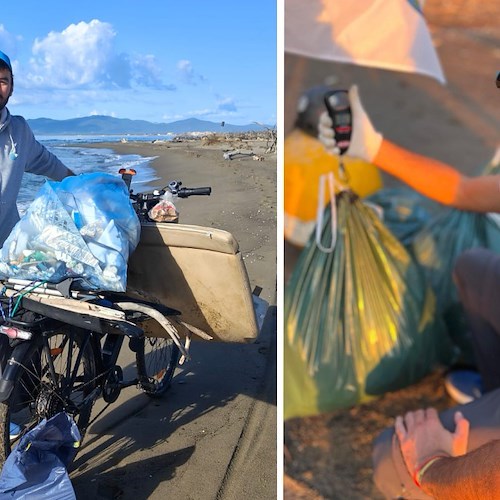 Il Gran Carnevale Maiorese accoglie Leandro Olivieri, il giovane che gira (e pulisce) l'Italia in bicicletta