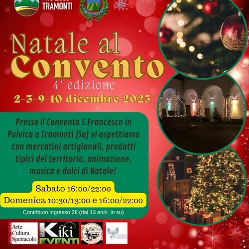 Natale al Convento a Tramonti mercatini e animazione per bambini