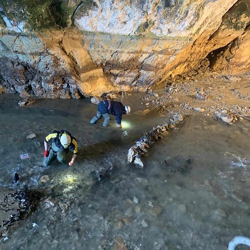 Nuove indagini alle Grotte di Pertosa-Auletta: sotto osservazione l’impianto palafitticolo di età protostorica e l’alveo fluviale<br />&copy; Soprintendenza Archeologia Belle Arti e Paesaggio di Salerno e Avellino