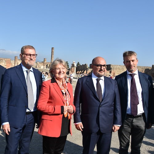 Pompei, il Ministro Sangiuliano in visita con la Commissaria Ue Ferreira