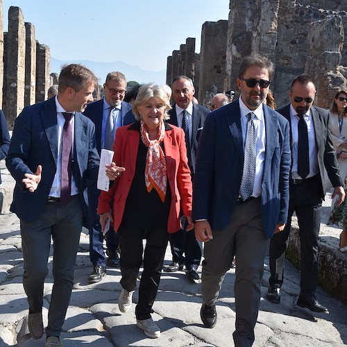 Pompei, il Ministro Sangiuliano in visita con la Commissaria Ue Ferreira