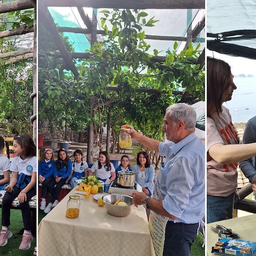 alunni di Positano in visita al laboratorio di Valentì