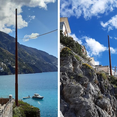 Positano, continua la rimozione dei tralicci elettrici<br />&copy; Comune di Positano