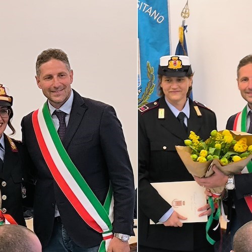 Positano: gradi di Capitano al comandante della polizia locale Iorio Cecilia e giuramento di fedeltà di Valentina Cinque